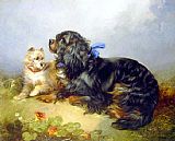 George Armfield King Charles Spaniel and a Terrier painting